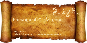 Harangozó Ágnes névjegykártya